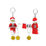 LEGO Minifigures Plastic Red/White Santa Keychain w/LED Light, Pack of 6