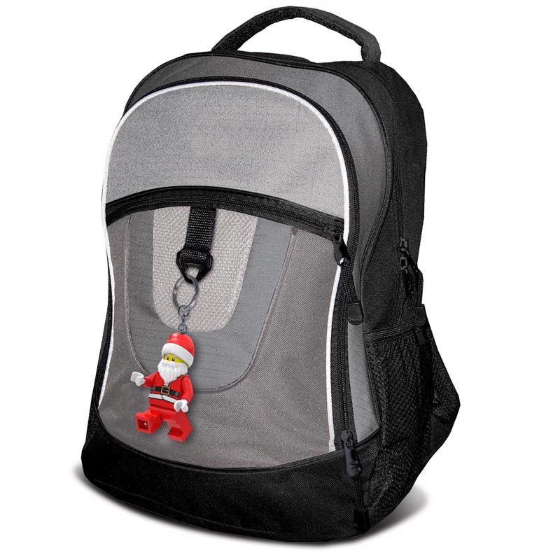 LEGO Minifigures Plastic Red/White Santa Keychain w/LED Light, Pack of 6