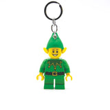 LEGO Minifigures Plastic Green/Yellow Elf Keychain w/LED Light, Pack of 6