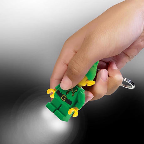 LEGO Minifigures Plastic Green/Yellow Elf Keychain w/LED Light, Pack of 6