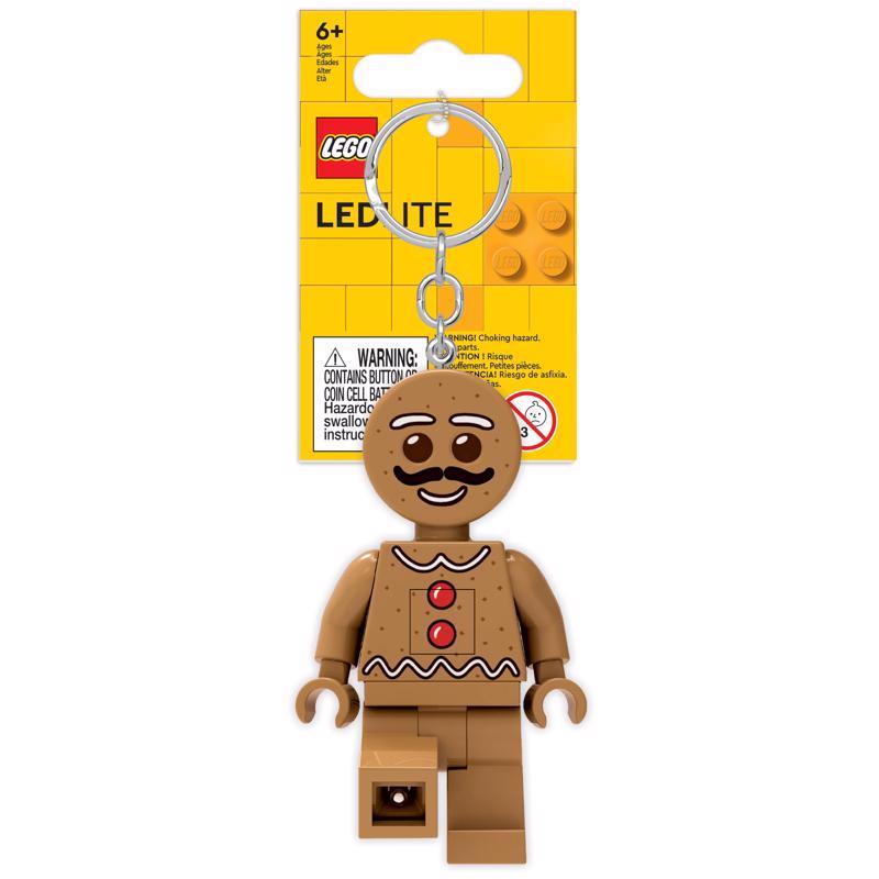 LEGO Minifigures Plastic Brown Gingerbread Man Keychain w/LED Light, Pack of 6