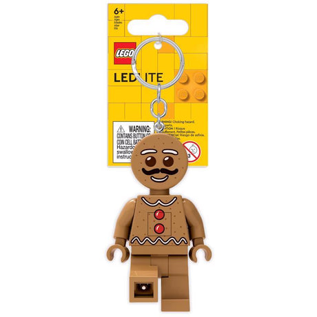 LEGO Minifigures Plastic Brown Gingerbread Man Keychain w/LED Light, Pack of 6