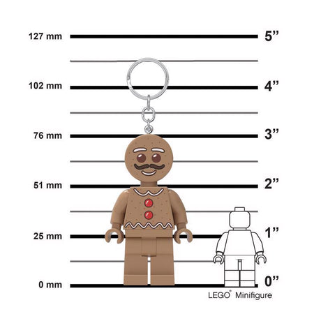LEGO Minifigures Plastic Brown Gingerbread Man Keychain w/LED Light, Pack of 6