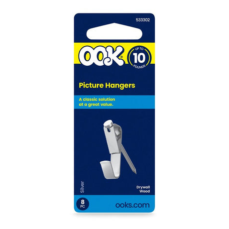 OOK 50051 Conventional Hook, 10 lb, Steel, Zinc