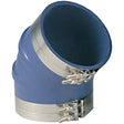 Trident 240V6000SS Blue ″VHT″ Silicone 45° Elbow w/T-Bold Clamps, 6″