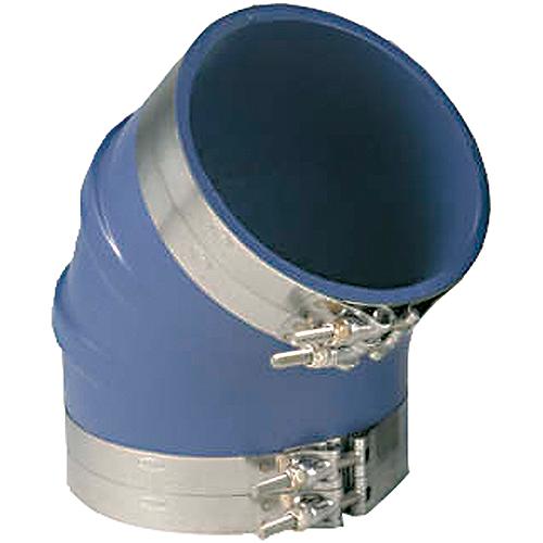 Trident 240V6000SS Blue ″VHT″ Silicone 45° Elbow w/T-Bold Clamps, 6″