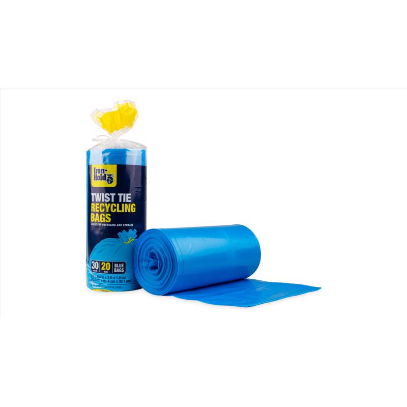 Iron-Hold 30 gal No Scent Recycling Bags Twist Tie 20 pk, Pack of 6