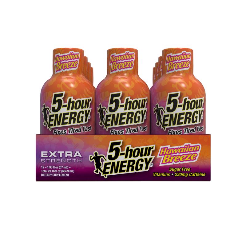 5-hour Energy Hawaiian Breeze Sugar Free Hawaiian Breeze Energy Shot 1.93 oz, Pack of 12