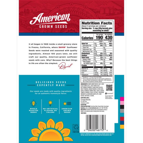 David Jumbo Ranch Sunflower Seeds 5.25 oz Bagged, Pack of 12