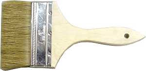 ProSource 150040 Paint Brush, 4 in W, Chip Brush, White Chinese Bristle Bristle, Plain Grip Handle