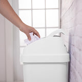 Sterilite SwingTop 13 gal White Polypropylene Trash Can, Pack of 4