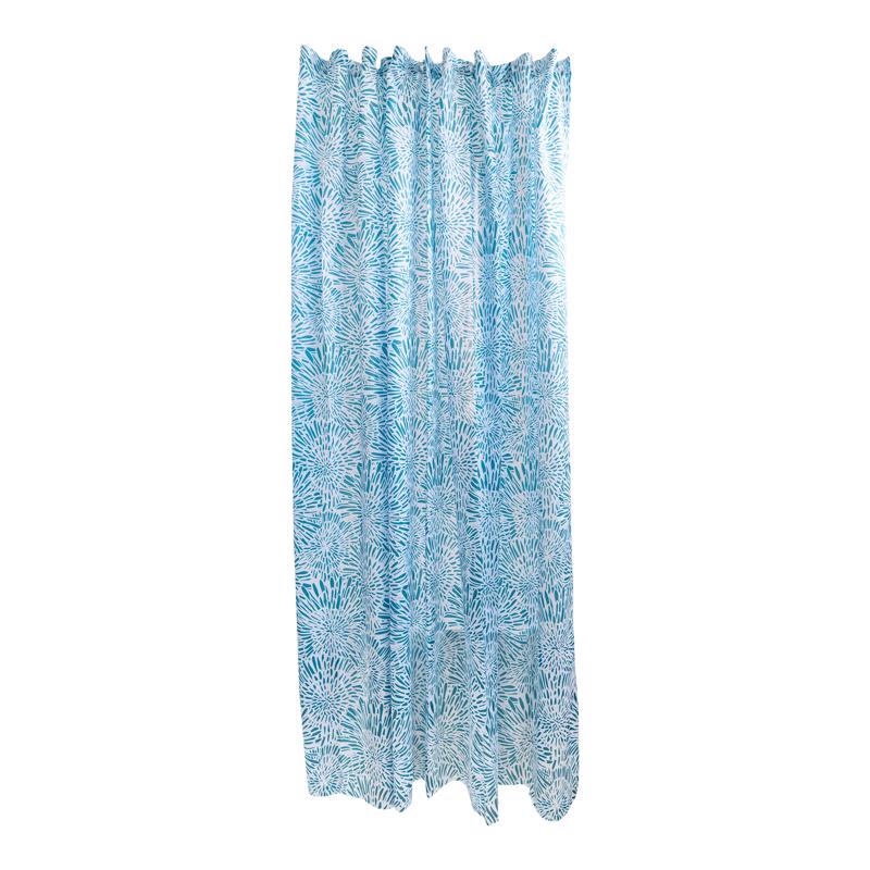 Sttelli Dandelion 72 in. H X 72 in. W Teal Shower Curtain Polyester, Pack of 3