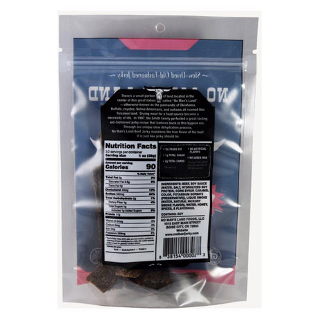 No Man's Land Black Pepper Beef Jerky 3 oz Bagged, Pack of 8