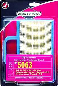 Briggs & Stratton 5063K Air Filter with Pre-Cleaner, Paper Filter Media, For: 18 to 26 Gross hp Intek V-Twin Engine
