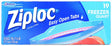 Ziploc 00388 Series Freezer Bag, Zipper Closure, 7 in W, 7-7/16 in L, 1 qt Capacity, 19/PK