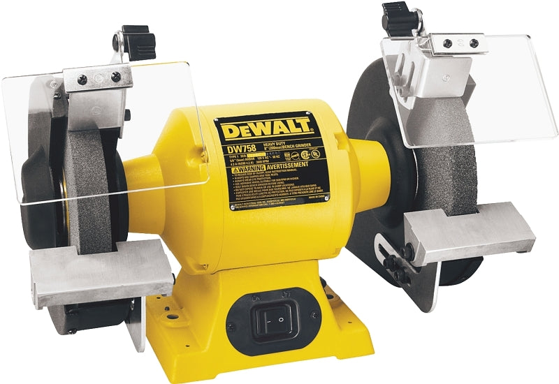 DEWALT DW756 Bench Grinder, 120 V, 4 A, 1/2 in Arbor/Spindle, 6 in Dia Wheel, 3450 rpm Speed