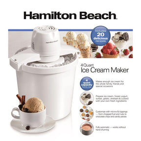 Hamilton Beach White 4 qt Ice Cream Maker 15.3 in. H X 12.5 in. W X 11.1 in. L, Pack of 2