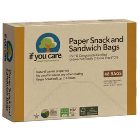 If You Care Brown Paper Snack and Sandwich Bag, Pack of 12