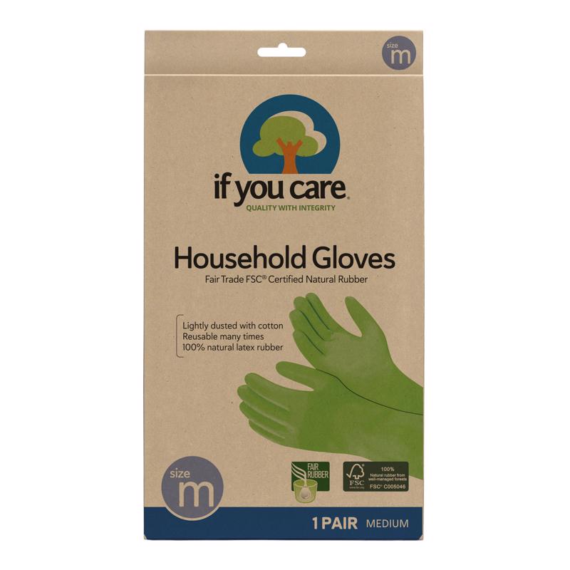 If You Care Green Rubber Medium Latex Household Gloves, Pack of 12