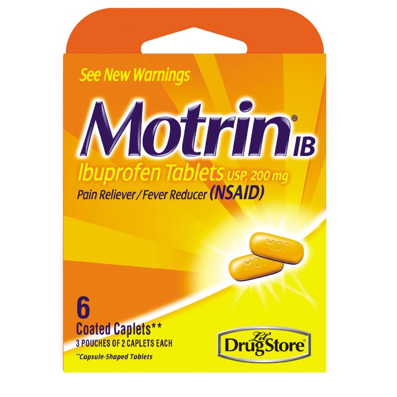 Motrin IB Pain Reliever/Fever Reducer 6 ct 1 pk, Pack of 6