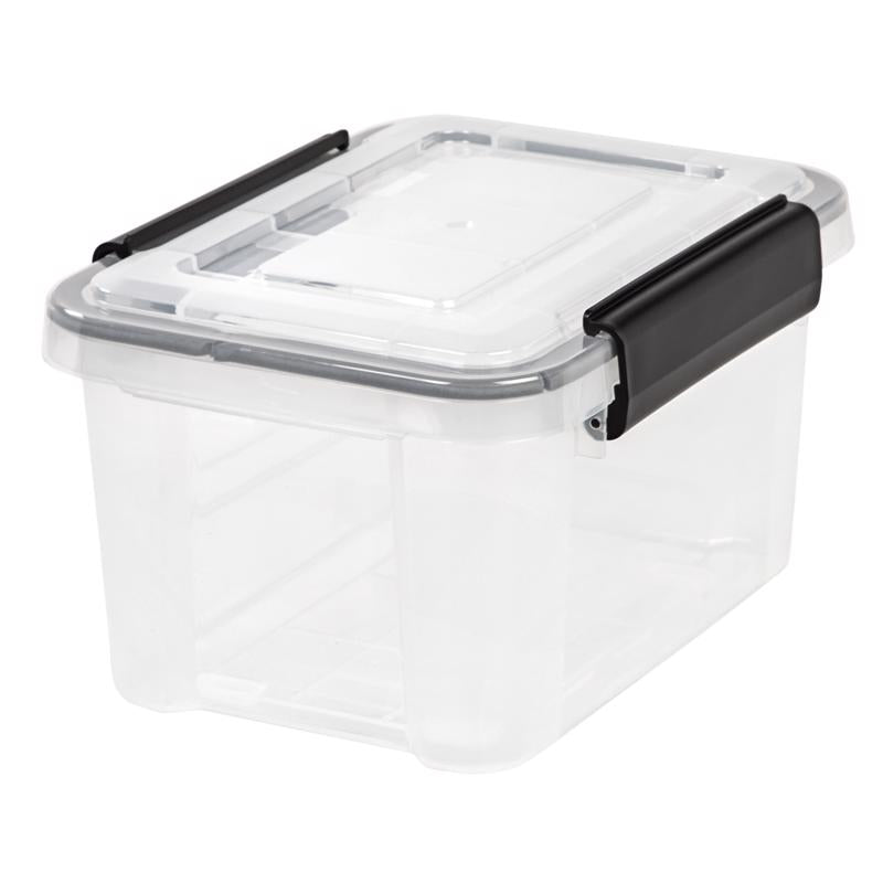 IRIS WeatherPro 6.5 qt Black/Clear Storage Box 6.50 in. H X 8.50 in. W X 11.50 in. D Stackable, Pack of 6
