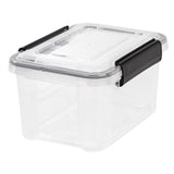 IRIS WeatherPro 6.5 qt Black/Clear Storage Box 6.50 in. H X 8.50 in. W X 11.50 in. D Stackable, Pack of 6