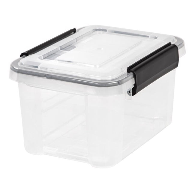 IRIS WeatherPro 6.5 qt Black/Clear Storage Box 6.50 in. H X 8.50 in. W X 11.50 in. D Stackable, Pack of 6