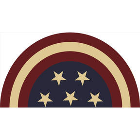 Rockport Premium Americana 18 in. W X 28 in. L Multi-Color Half Moon Star Coir Door Mat