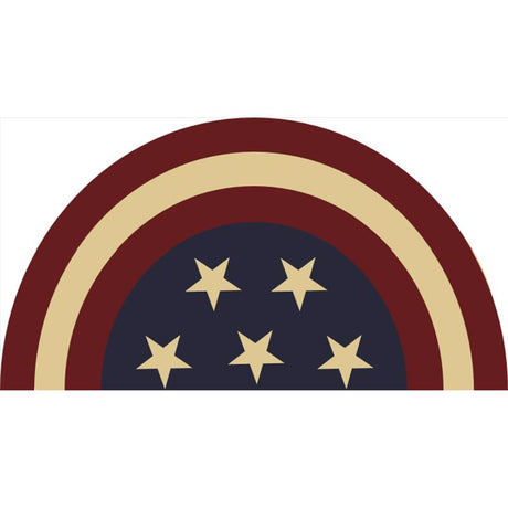 Rockport Premium Americana 18 in. W X 28 in. L Multi-Color Half Moon Star Coir Door Mat