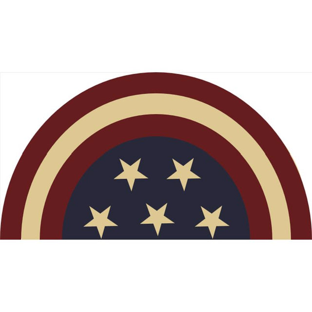 Rockport Premium Americana 18 in. W X 28 in. L Multi-Color Half Moon Star Coir Door Mat
