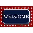 Rockport Premium Americana 18 in. W X 28 in. L Multi-Color Welcome with Star Border Coir Door Mat