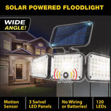 Bell & Howell Bionic Motion-Sensing Solar Powered LED Black Floodlight