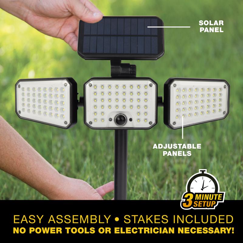 Bell & Howell Bionic Motion-Sensing Solar Powered LED Black Floodlight