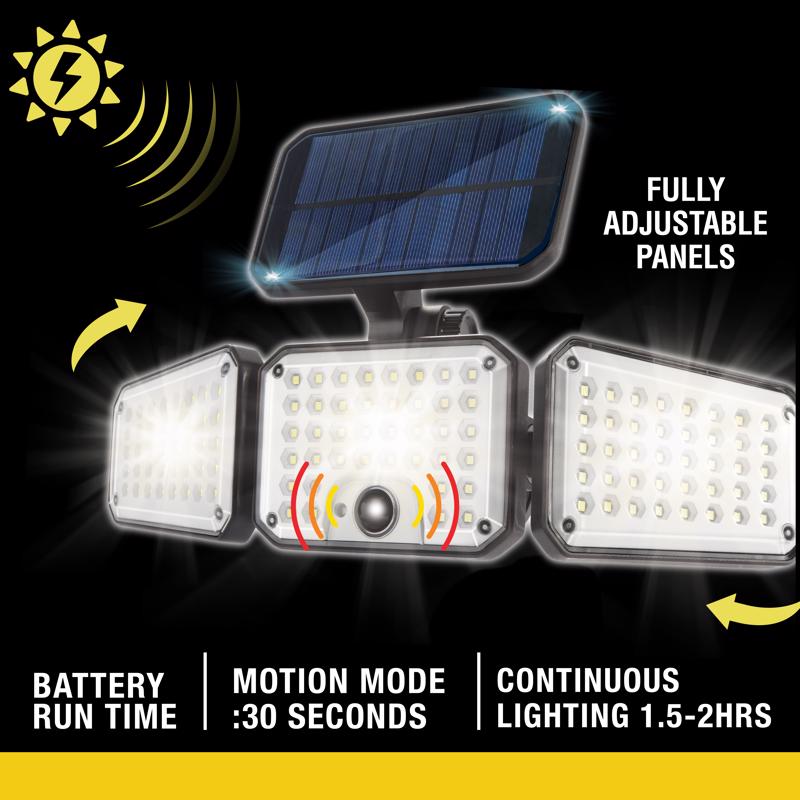 Bell & Howell Bionic Motion-Sensing Solar Powered LED Black Floodlight