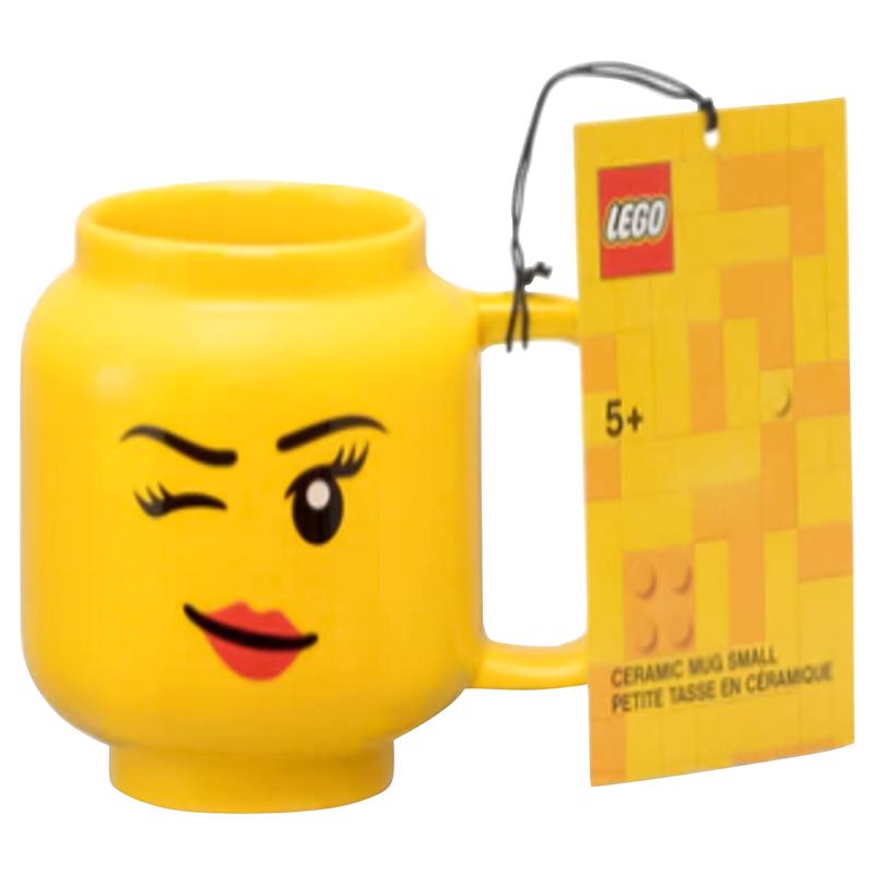 LEGO 7.6 oz Yellow BPA Free Winking Girl Mug, Pack of 8
