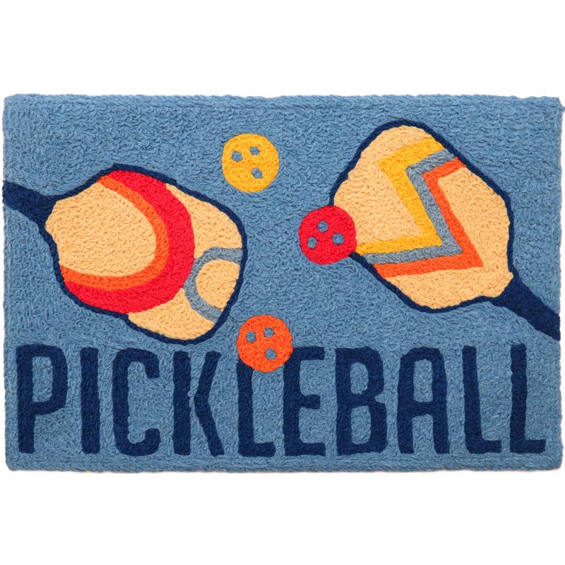 Pickle Rugs Jellybean 30 in. W X 20 in. L Multi-Color Pickleball Polyester Accent ...