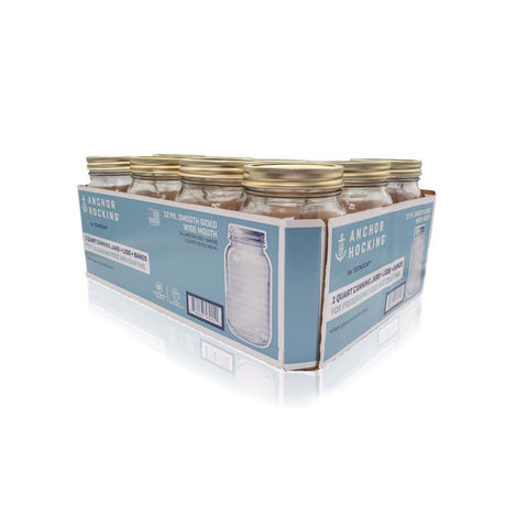 Anchor Hocking Tecnocap Wide Mouth Canning Jar 32 oz 12 pk