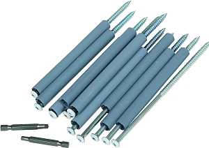 Amerimax 33047PKHP Gutter Screw with Ferrule, 7 in L, Hex, Slotted Drive, Steel, White, Galvanized