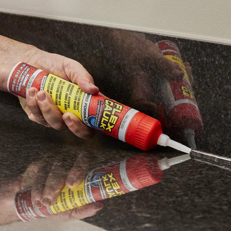 Flex Seal Family of Products Flex Caulk Clear Polymer Advanced Hybrid Polymer Caulk 6.6 oz, Pack of 4
