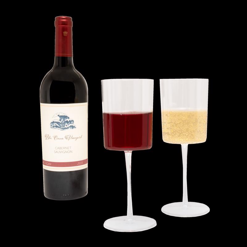 Blueoco BarY3 11 oz Clear Plastic Wine Glass Set