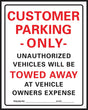 Hy-Ko 700 Parking Sign, 15 x 19 in Dimensions, Rectangular, Black/Red Legend, White Background, Plastic