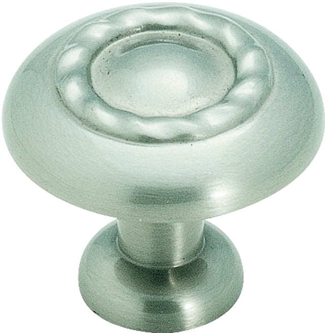 Amerock BP1585G10 Cabinet Knob, 1-1/16 in Projection, Traditional, 1-1/4 in, Zinc, Satin Nickel