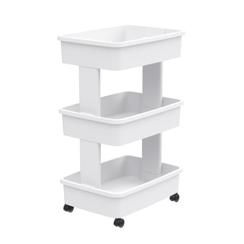 Starplast 27.2 in. H X 12.5 in. W X 17.4 in. D 3-Tier Storage Cart, Pack of 2