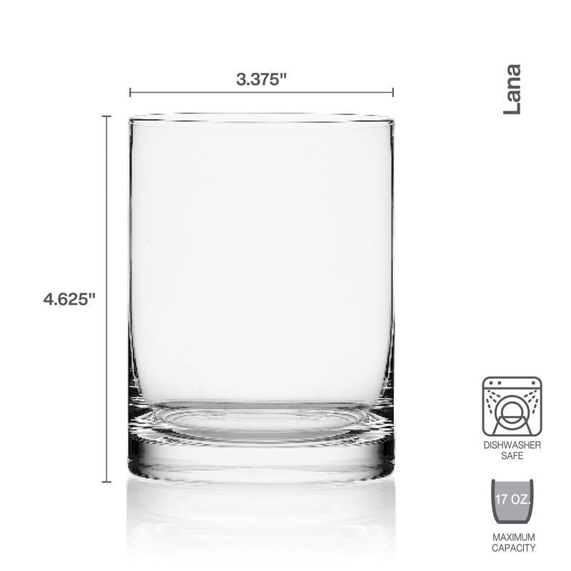 Lifetime Brands Mikasa 17 oz Clear Glass Lana Drinking Glass Set