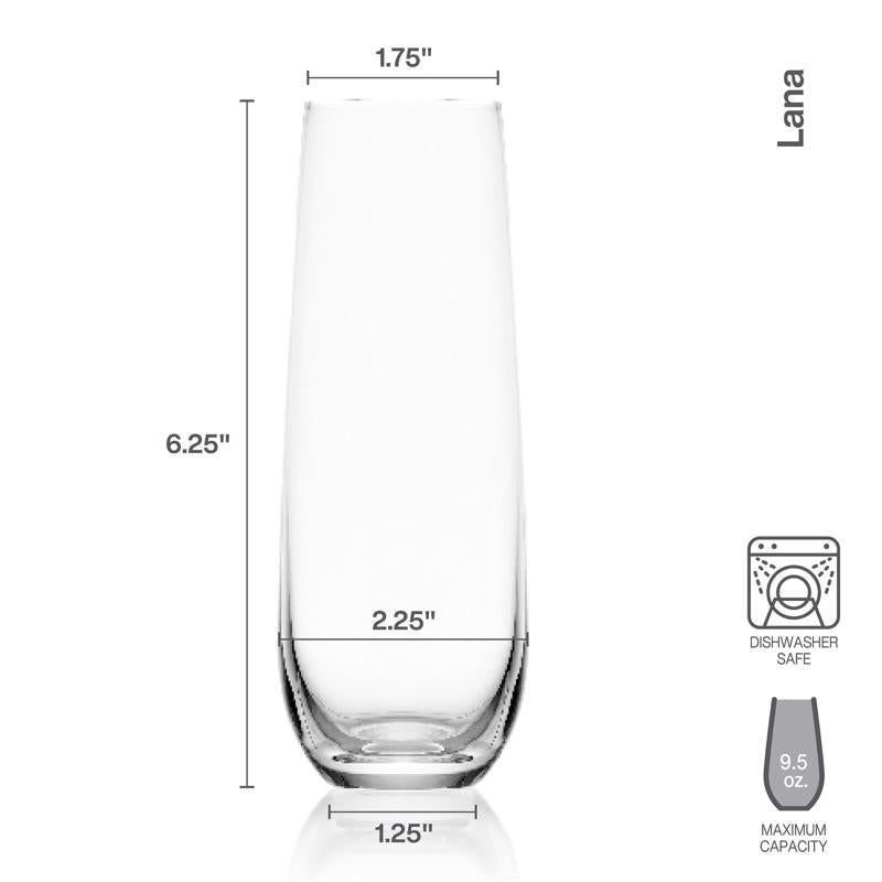 Lifetime Brands Mikasa 9.5 oz Clear Glass Lana Flute Glass