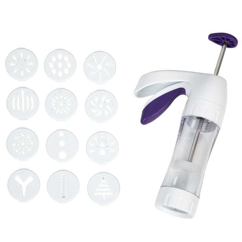 Wilton Simple Success Cookie Press White 13 pc