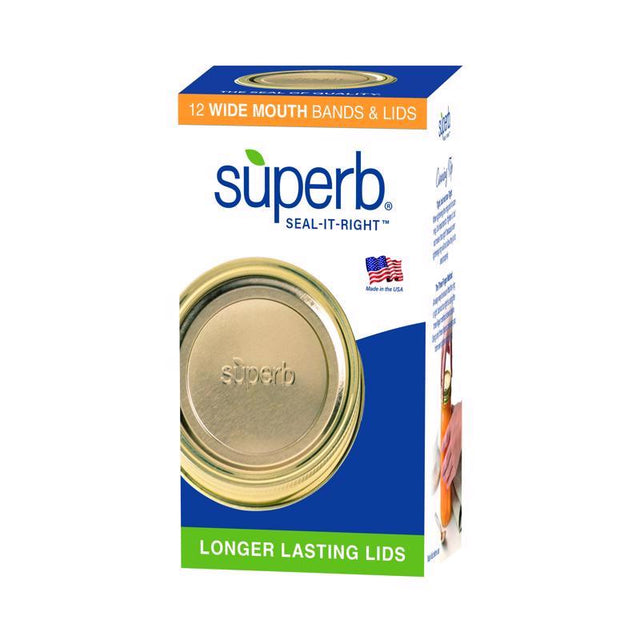 Superb Seal-It-Right Wide Mouth Canning Lids and Bands 12 pk, Pack of 12