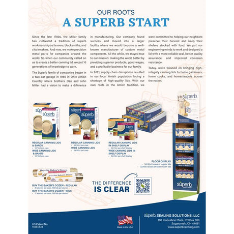 Superb Wide Mouth Canning Lid 156 pk
