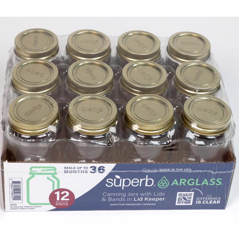 Superb Arglass Regular Mouth Canning Jar 16 oz 12 pk – Mrosupreme.com