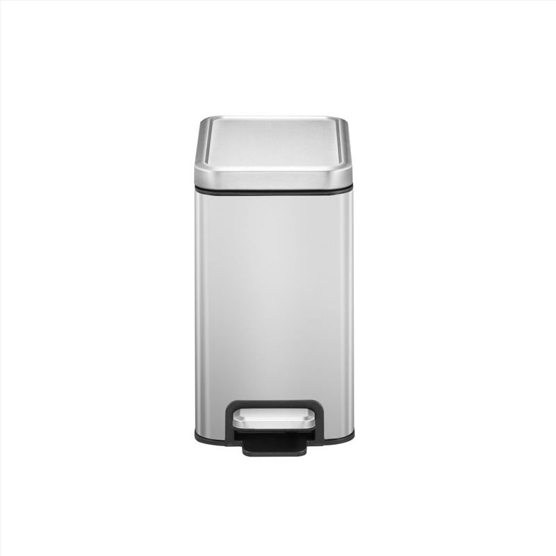 EKO Stella 2.6 gal Silver Stainless Steel Step Pedal Trash Can, Pack of 2
